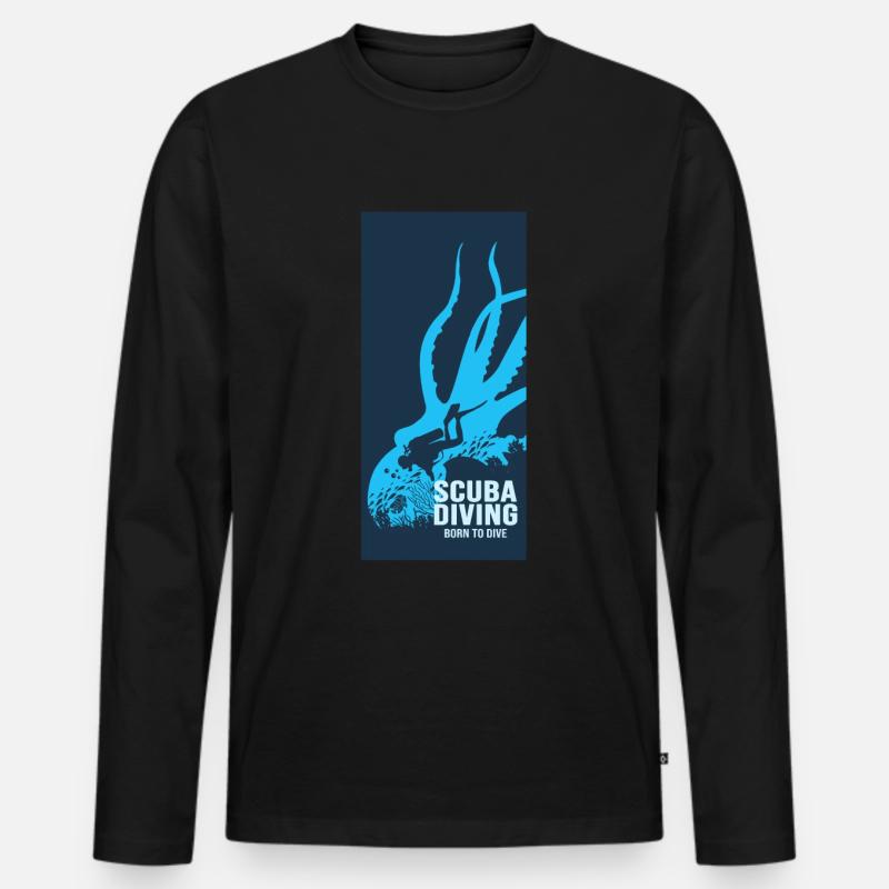 Scuba Diving Diver Diver - Männer Premium Bio Langarmshirt - Schwarz
