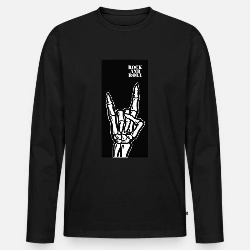Rock 'n' Roll - Männer Premium Bio Langarmshirt - Schwarz