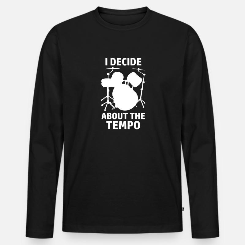 Drummer Spruch Schlagzeug Drums - Männer Premium Bio Langarmshirt - Schwarz