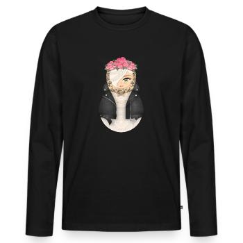 Matryoshka Rosa - Men's Premium Organic Long Sleeve Shirt - black - Front - Nico (187cm)