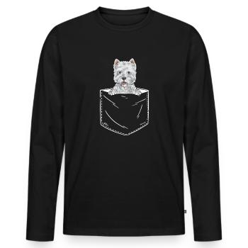West Highland White Terrier Westie - Men's Premium Organic Long Sleeve Shirt - black - Front - Nico (187cm)