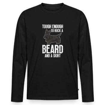 Scottish Terrier Scottie Dog - Men's Premium Organic Long Sleeve Shirt - black - Front - Nico (187cm)