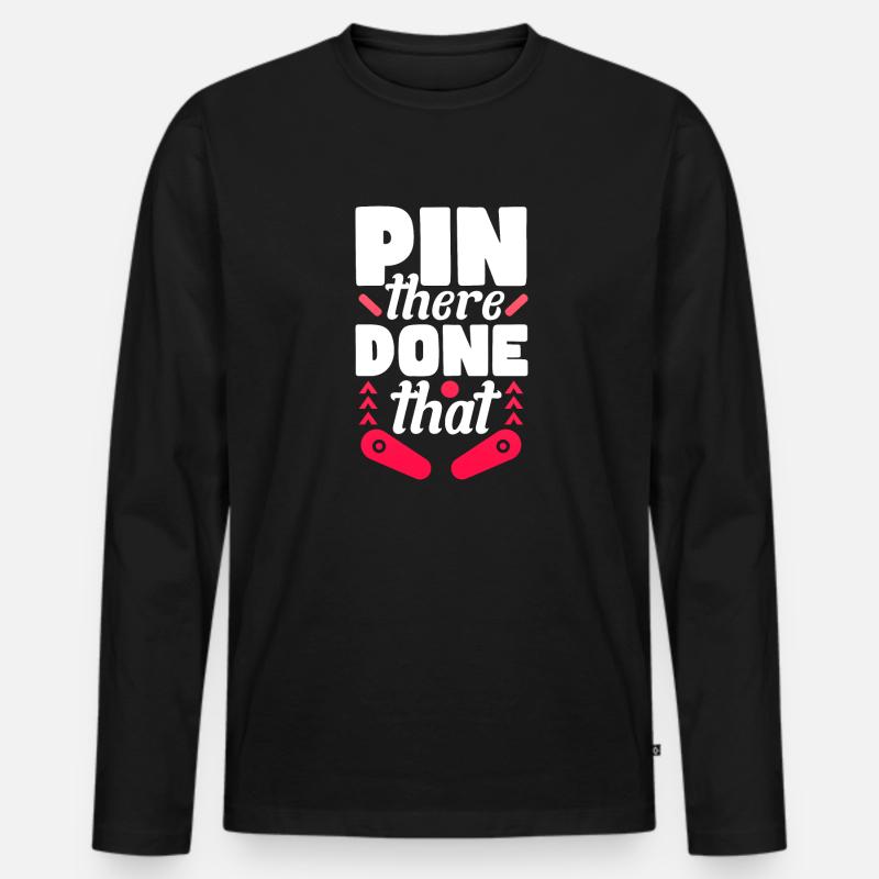 Pin there Done that - Männer Premium Bio Langarmshirt - Schwarz