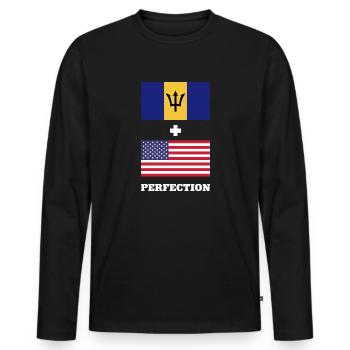 Drapeau de la Barbade Bayan barbadien - T-shirt manches longues Premium bio Homme - noir - Devant - Nico (187cm)