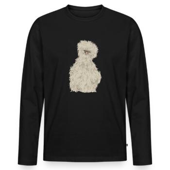 Seidenhuhn Poulet soyeux - T-shirt manches longues Premium bio Homme - noir - Devant - Nico (187cm)