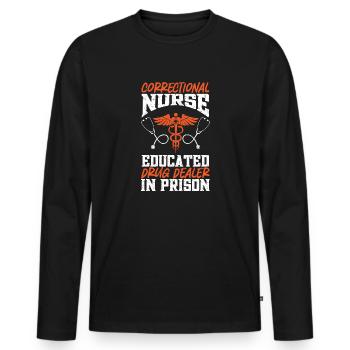 Pénitencier d’infirmières - T-shirt manches longues Premium bio Homme - noir - Devant - Nico (187cm)