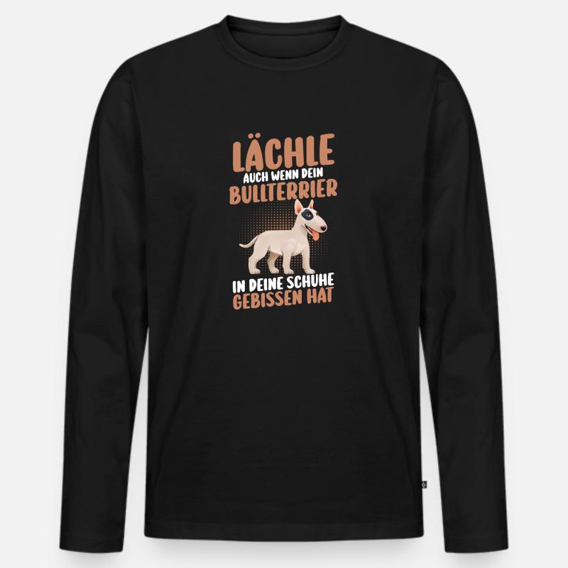 Hund Bullterrier - Männer Premium Bio Langarmshirt - Schwarz
