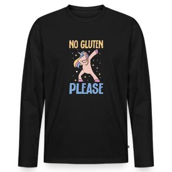 Gluten Free Gluten Intolerance - Men's Premium Organic Long Sleeve Shirt - black - Front - Nico (187cm)