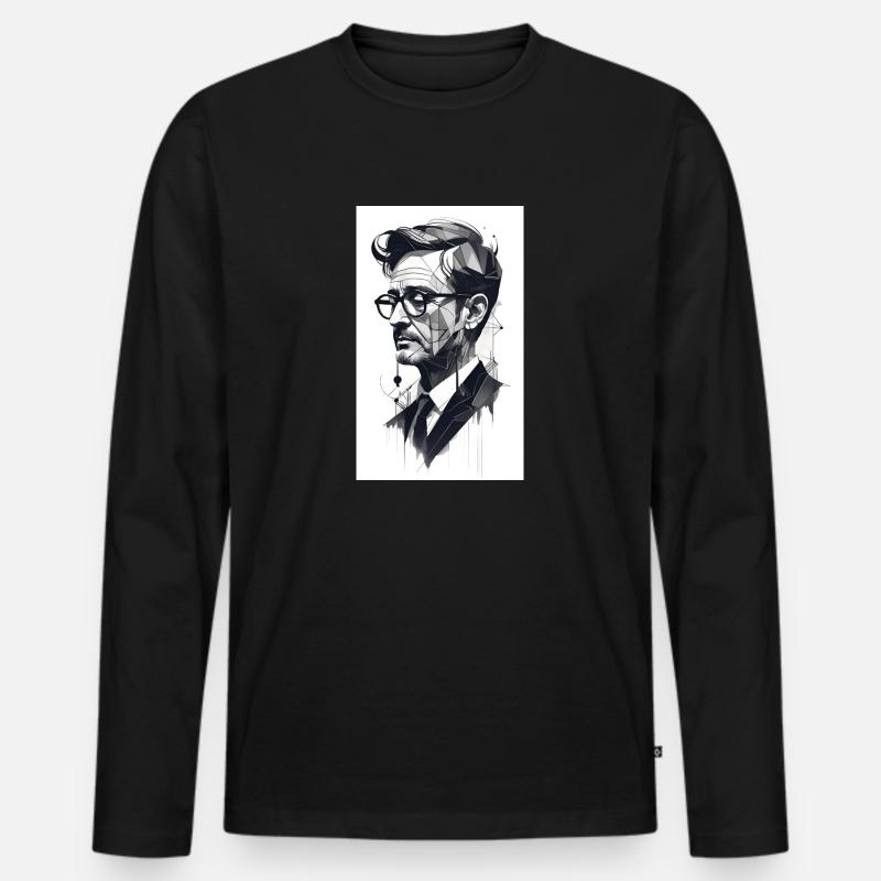 Abstrakter Profi - Männer Premium Bio Langarmshirt - Schwarz