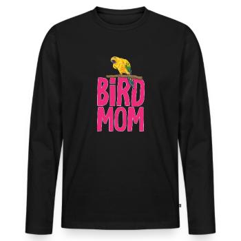 Parakeet, Parrot, Parakeet, Bird - Men's Premium Organic Long Sleeve Shirt - black - Front - Nico (187cm)