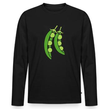 pea - Men's Premium Organic Long Sleeve Shirt - black - Front - Nico (187cm)