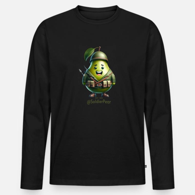 @SoldierPear - Männer Premium Bio Langarmshirt - Schwarz