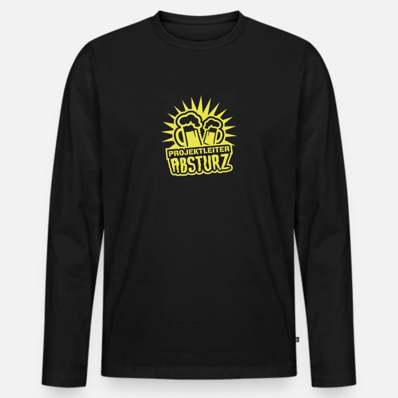 Projektleiter Absturz - Männer Premium Bio Langarmshirt - Schwarz