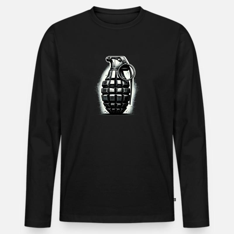 Sprengladung: Handgranate - Männer Premium Bio Langarmshirt - Schwarz
