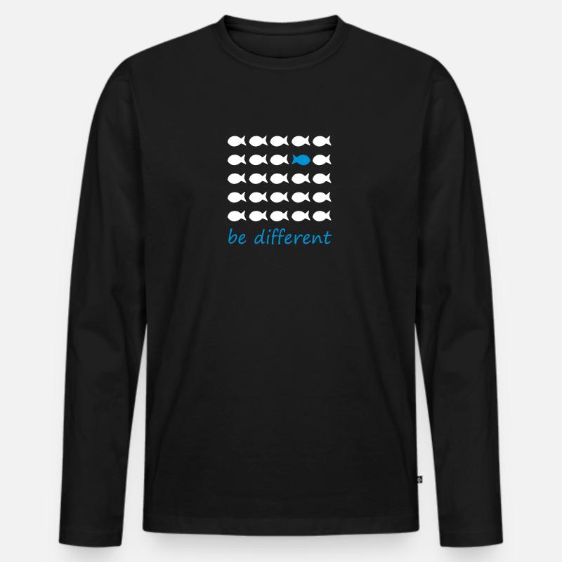 be different - Männer Premium Bio Langarmshirt - Schwarz