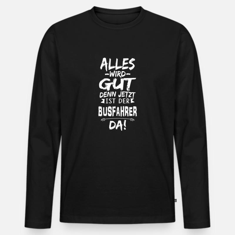 BUSFAHRER - Männer Premium Bio Langarmshirt - Schwarz