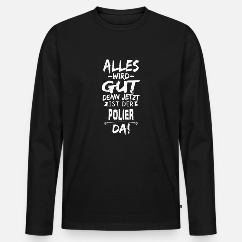 POLIER - Männer Premium Bio Langarmshirt - Schwarz