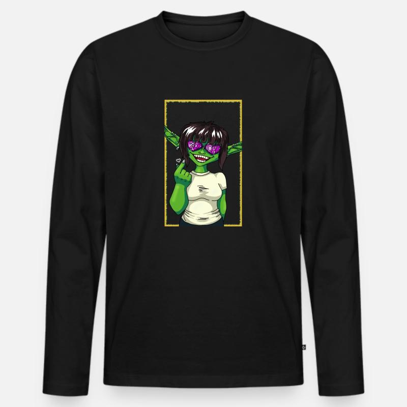 Goblin - Männer Premium Bio Langarmshirt - Schwarz