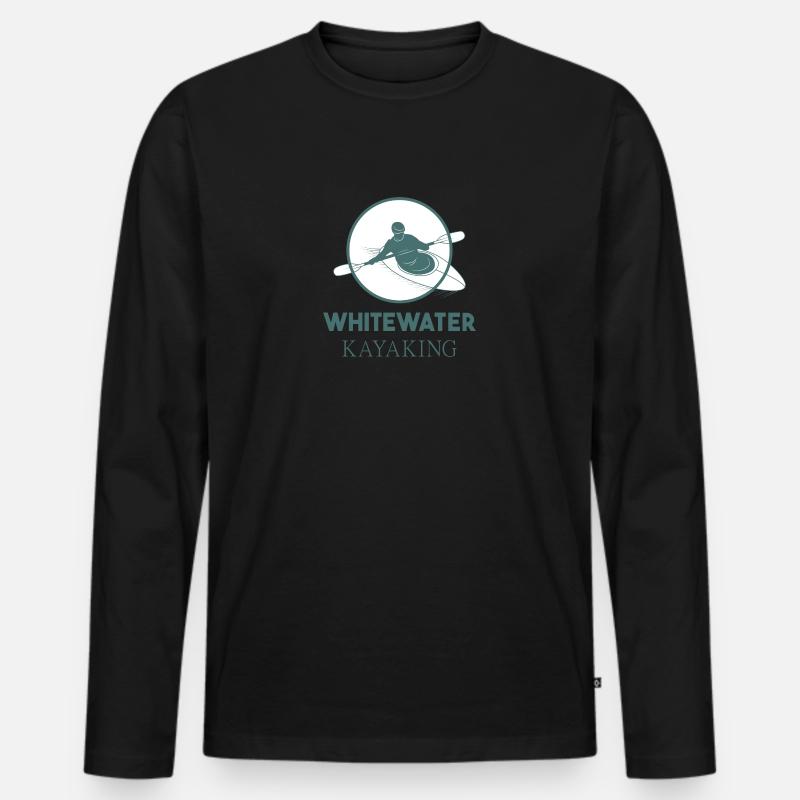 Whitewater Kayaking - Männer Premium Bio Langarmshirt - Schwarz