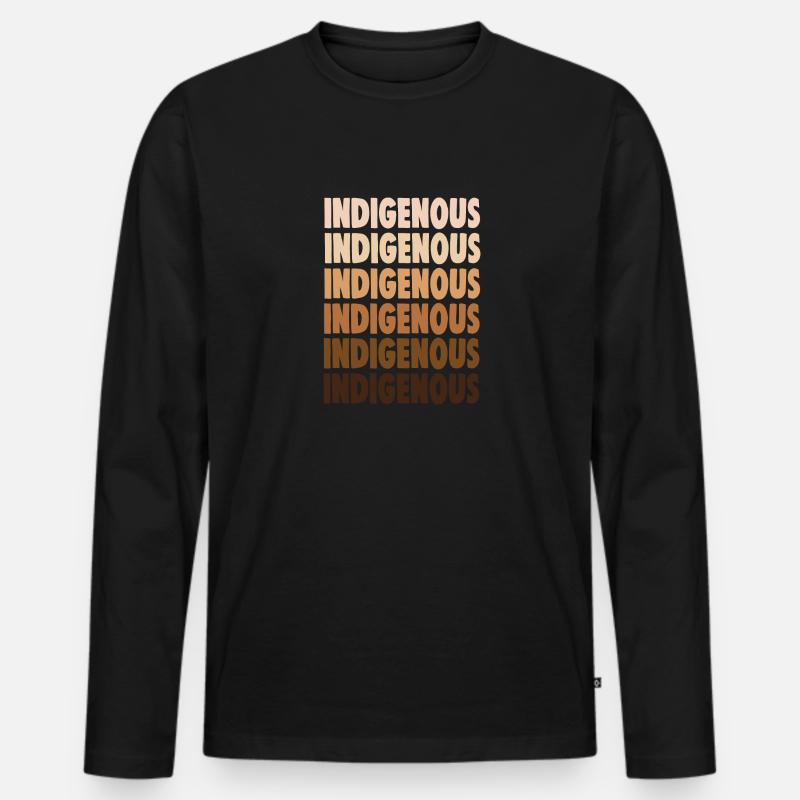 INDIGENOUS - Männer Premium Bio Langarmshirt - Schwarz