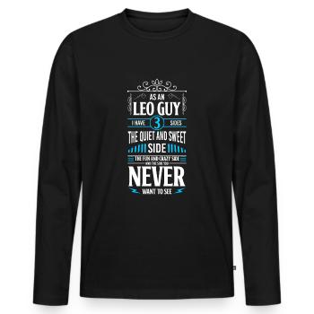 Signe du zodiaque étoiles superstition - T-shirt manches longues Premium bio Homme - noir - Devant - Nico (187cm)