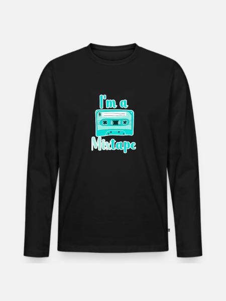 Ich bin ein Mixtape - Männer Premium Bio Langarmshirt - Schwarz