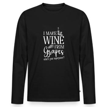 Winzer Wein Spruch für Weinliebhaber - Männer Premium Bio Langarmshirt - Schwarz - Vorne - Nico (187cm)