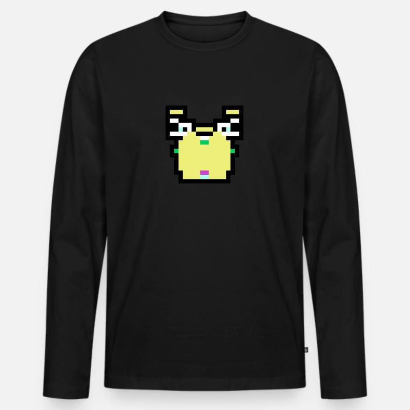 Pixel Krabbe - Männer Premium Bio Langarmshirt - Schwarz