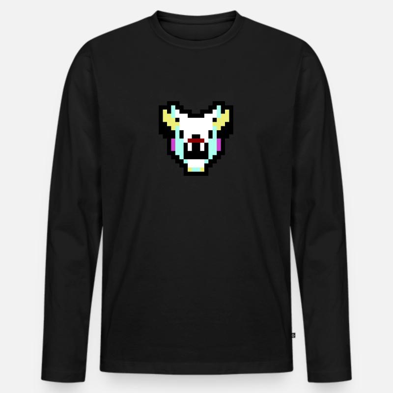 Pixel Hase - Männer Premium Bio Langarmshirt - Schwarz