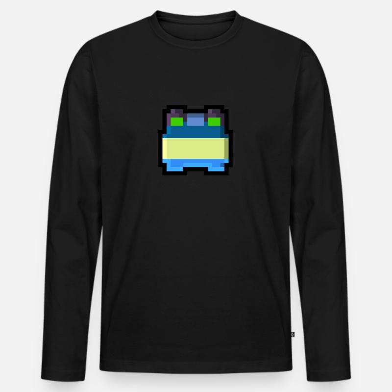 Pixel Smile - Männer Premium Bio Langarmshirt - Schwarz