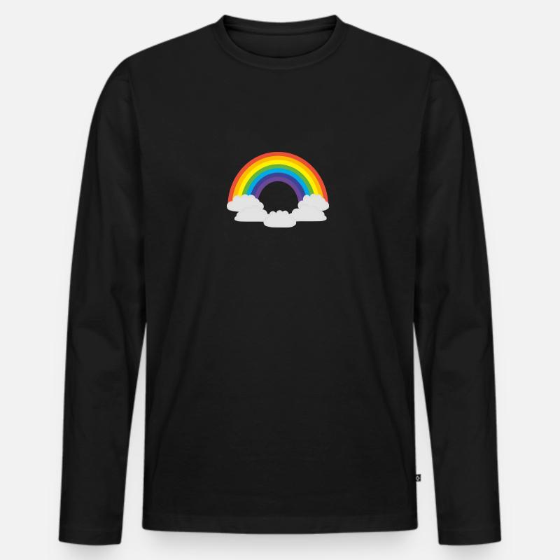 Regenbogen - Männer Premium Bio Langarmshirt - Schwarz