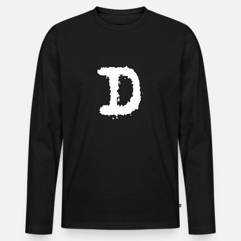 D - Männer Premium Bio Langarmshirt - Schwarz