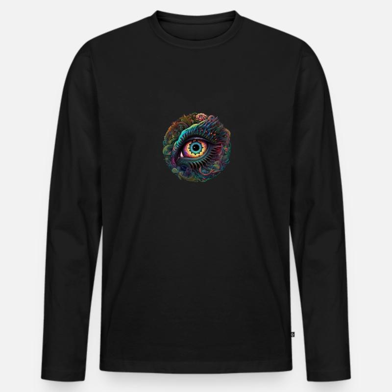 TRIPPY - Männer Premium Bio Langarmshirt - Schwarz