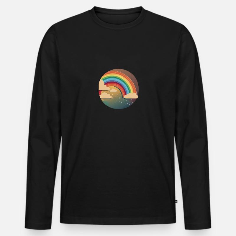 RAINBOW - Männer Premium Bio Langarmshirt - Schwarz
