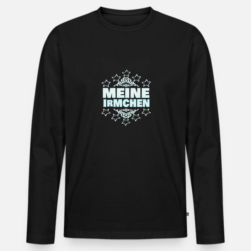 Mädchen Irmchen - Männer Premium Bio Langarmshirt - Schwarz