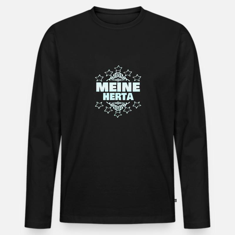 Mutter Herta - Männer Premium Bio Langarmshirt - Schwarz