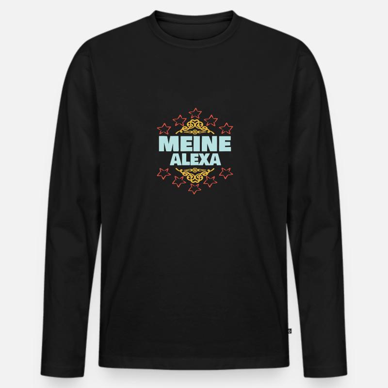 Mädchen Alexa - Männer Premium Bio Langarmshirt - Schwarz