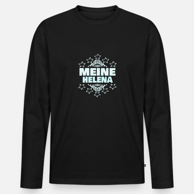 Helena als Mädchen - Männer Premium Bio Langarmshirt - Schwarz