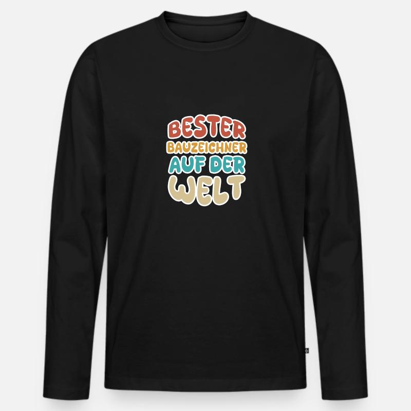 Berufung Bauzeichner - Männer Premium Bio Langarmshirt - Schwarz