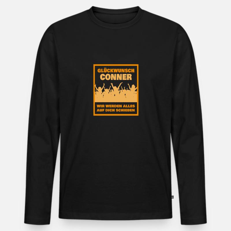 Conner - Männer Premium Bio Langarmshirt - Schwarz