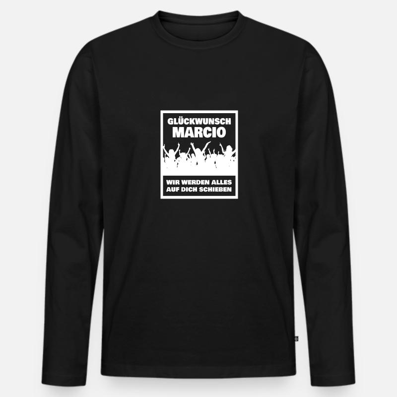 Nome Marcio - Maglia a manica lunga ecologica premium da uomo - nero