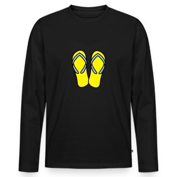 flip flops 02 - Men's Premium Organic Long Sleeve Shirt - black - Front - Nico (187cm)