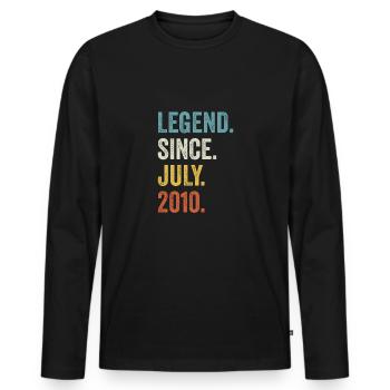 12 Years Old Legend Since July 2010 12th Birthday - Men's Premium Organic Long Sleeve Shirt - black - Front - Nico (187cm)