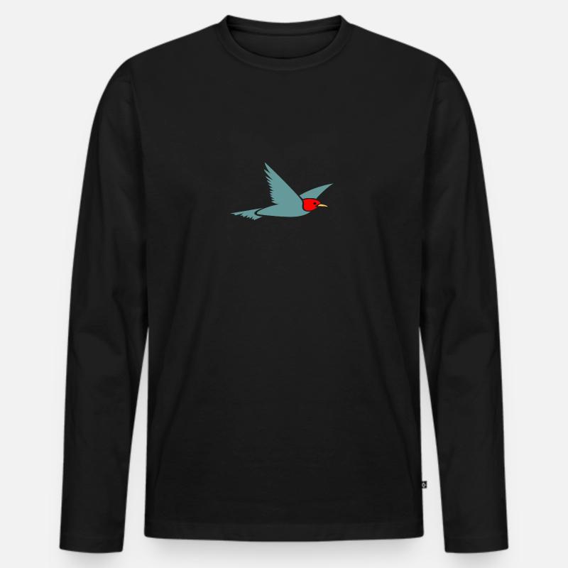 b i r d382 - Männer Premium Bio Langarmshirt - Schwarz