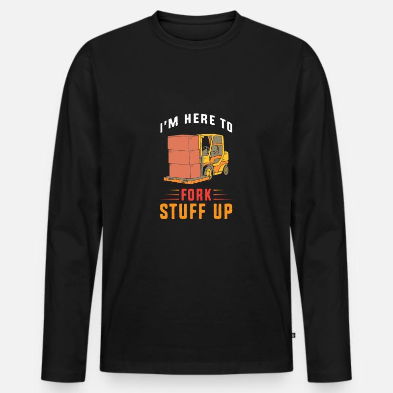 Gabelstaplerfahrer - Männer Premium Bio Langarmshirt - Schwarz