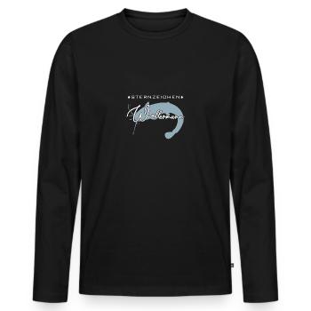 Sternzeichen Wallermann lustiger Wallerspruch Wels - Männer Premium Bio Langarmshirt - Schwarz - Vorne - Nico (187cm)