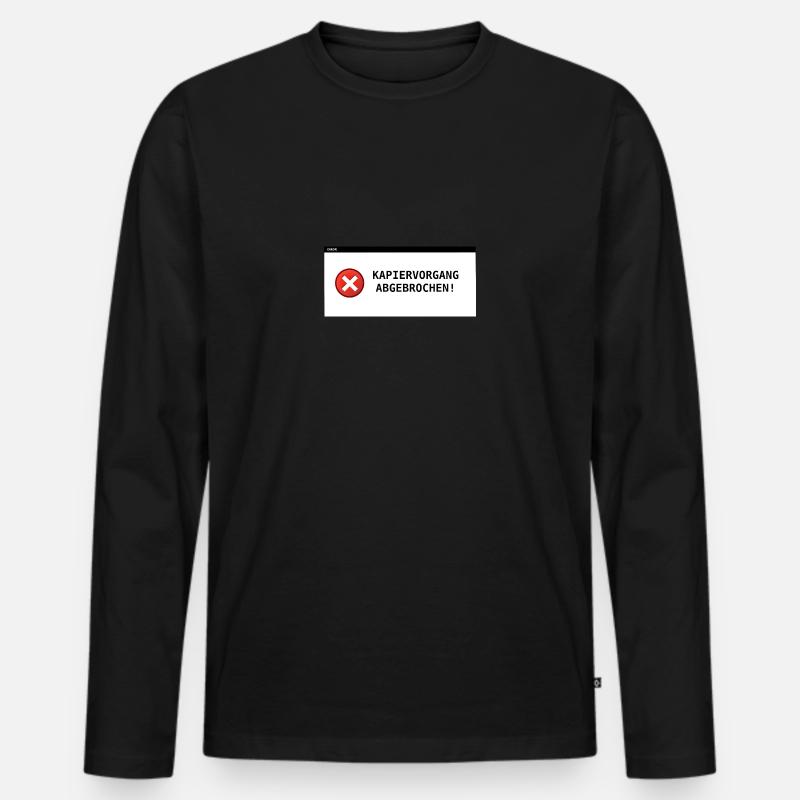 Kapiervorgang abgebrochen - Männer Premium Bio Langarmshirt - Schwarz