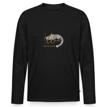Welsdompteur Welsflüsterer Welsangler - Männer Premium Bio Langarmshirt - Schwarz - Vorne - Nico (187cm)