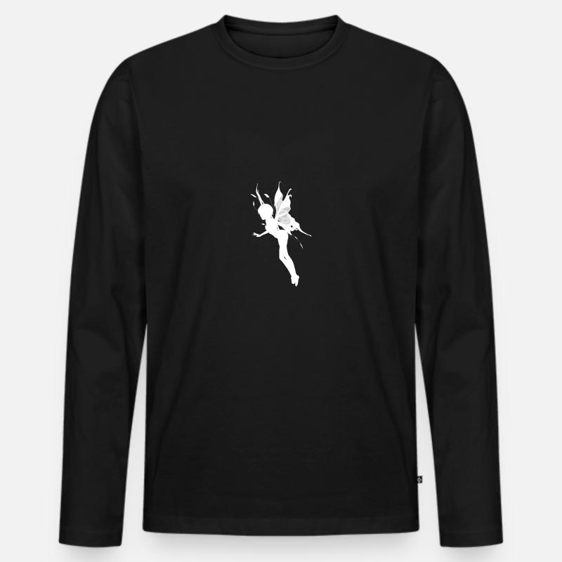 Die weisse Fee - Männer Premium Bio Langarmshirt - Schwarz