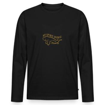 Ich liebe Dugongs Manatees mein Spirit - Männer Premium Bio Langarmshirt - Schwarz - Vorne - Nico (187cm)